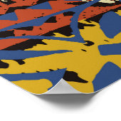 Hawaiianische Stammeselemente und Hibiskus-Stoffpf Poster (Ecke)