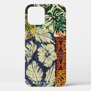 Hawaiianische Stammeslemente und Hibiskus-Stoffpat Case-Mate iPhone Hülle