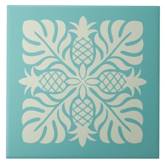 Hawaiianische Steppdecke Ananas Fliese (Vorderseite)