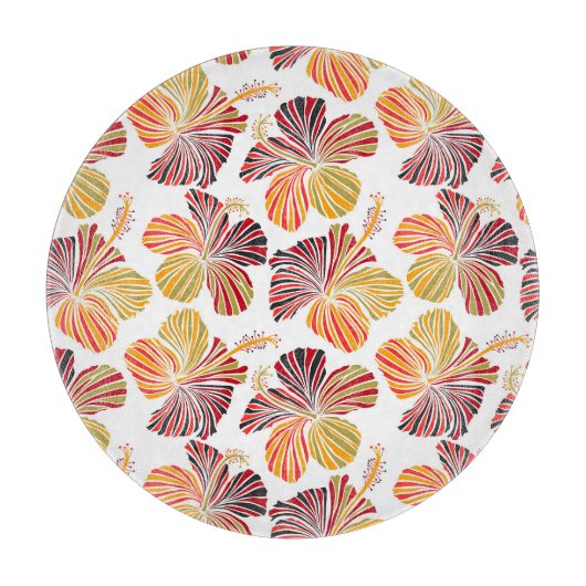 Hawaiianische Strahlung: Tropische Pflanze Eleganc Schneidebrett (Vorderseite)