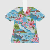 Hawaiianische Szenen Aloha Shirt Ornament (Rückseite)