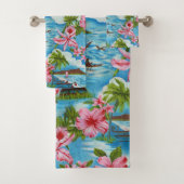 Hawaiianische Szenen Badhandtuch Set (Insitu)