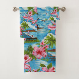 Hawaiianische Szenen Badhandtuch Set