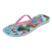 Hawaiianische Szenen Flip Flops Badesandalen (Schrägansicht)