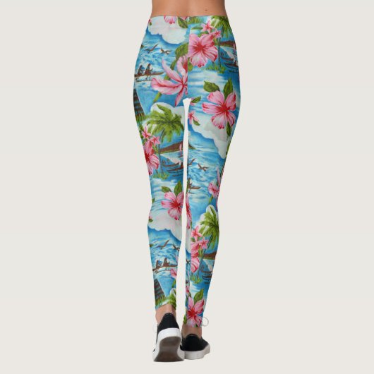 Hawaiianische Szenen Leggings (Rückseite)