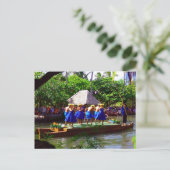 Hawaiianische Tänzer in Blue Postkarte (Stehend Vorderseite)