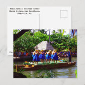 Hawaiianische Tänzer in Blue Postkarte (Vorne/Hinten)
