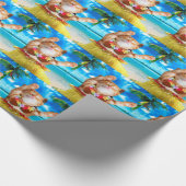 Hawaiianische Tänzerkatze Geschenkpapier (Ecke)