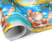 Hawaiianische Tänzerkatze Geschenkpapier (Rolleneckpunkt)