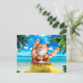 Hawaiianische Tänzerkatze Postkarte (Stehend Vorderseite)
