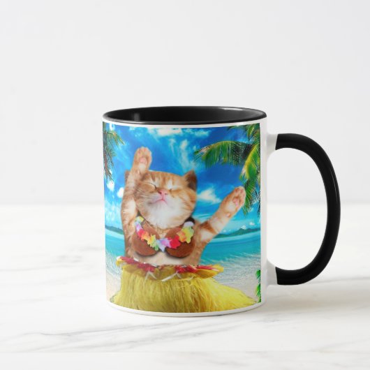 Hawaiianische Tänzerkatze Tasse (Rechts)