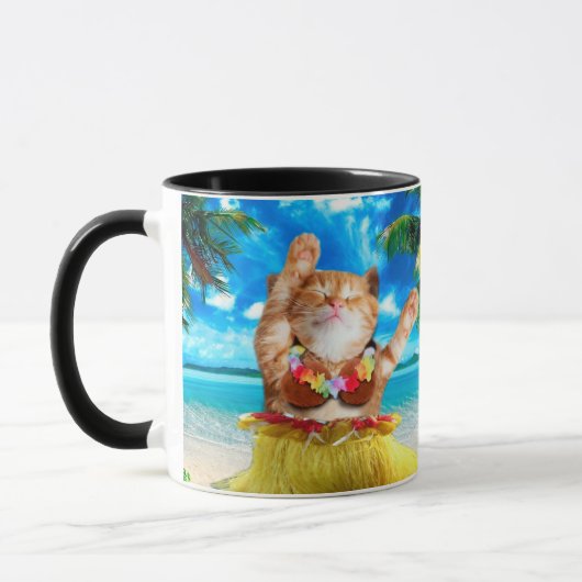 Hawaiianische Tänzerkatze Tasse (Links)