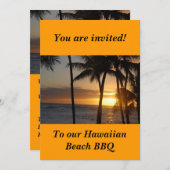Hawaiianische Themed Party Einladung (Vorne/Hinten)