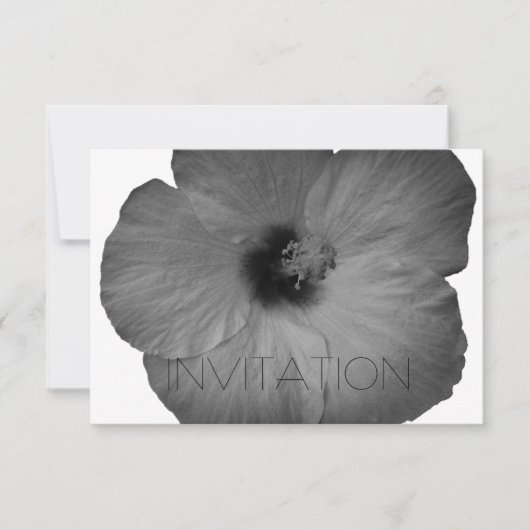 Hawaiianische Träume in Schwarz und Weiß Einladung (Vorderseite)