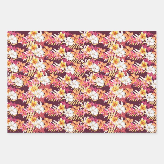 Hawaiianische Tropen-2-Wrapping Paper Geschenkpapier Set (Vorderseite 2)