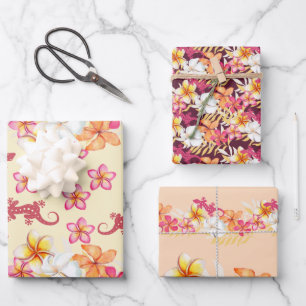 Hawaiianische Tropen-2-Wrapping Paper Geschenkpapier Set