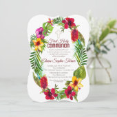 Hawaiianische Tropenflora Erste Heilige Kommune Einladung (Stehend Vorderseite)