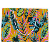 Hawaiianische tropische Blätter und Pflanze Druckm Große Geschenktüte (Rückseite)