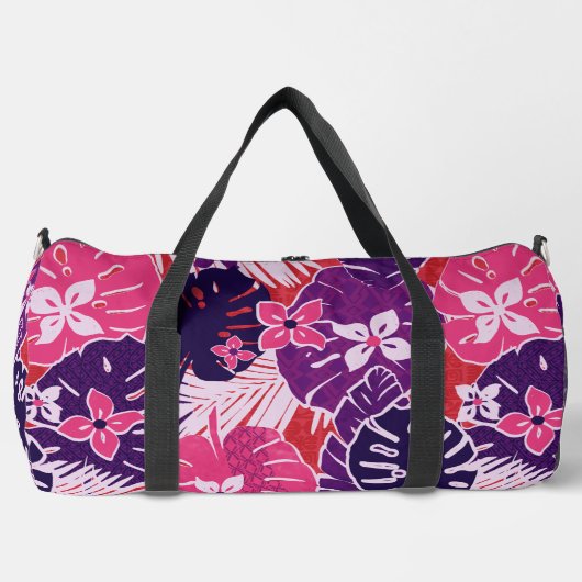 Hawaiianische tropische Blume-Aloha-Druck Duffle Bag (Vorderseite)
