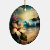 Hawaiianische tropische Blume am Beach Ornament (Rechts)