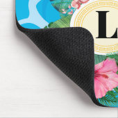 Hawaiianische tropische Blume und Schmetterlinge Mousepad (Ecke)