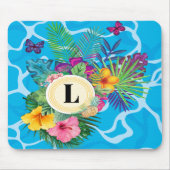 Hawaiianische tropische Blume und Schmetterlinge Mousepad (Vorne)