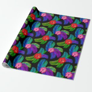 Hawaiianische Tropische Blumen Geschenkpapier