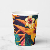 Hawaiianische tropische botanische Muster. Blütenb Pappbecher (Rechts)