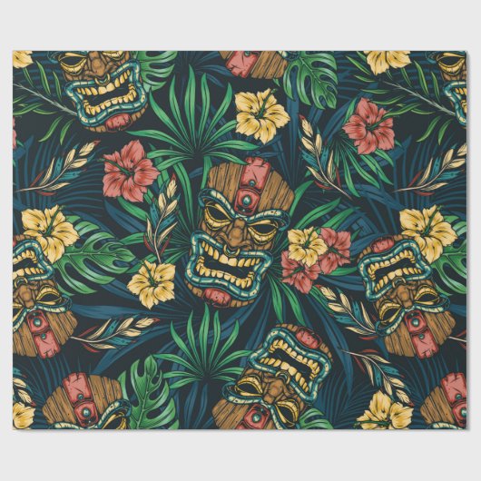 Hawaiianische tropische farbenfrohe, nahtlose Must Geschenkpapier (Flach)
