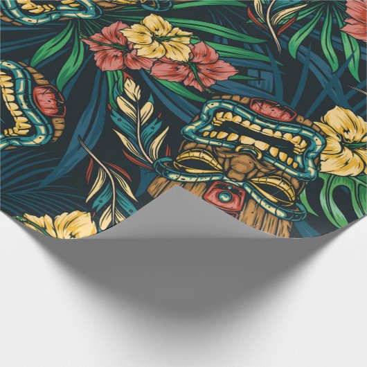 Hawaiianische tropische farbenfrohe, nahtlose Must Geschenkpapier (Ecke)