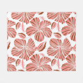 Hawaiianische tropische natürliche Blüte in braune Fleecedecke (Vorderseite (Horizontal))