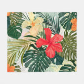 Hawaiianische tropische Pflanze, farbenfrohe Blume Fleecedecke (Vorderseite (Horizontal))