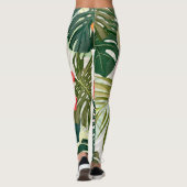 Hawaiianische tropische Pflanze, farbenfrohe Blume Leggings (Rückseite)