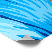 Hawaiianische tropische Pflanze, Hibiskus Muster. Poster (Ecke)