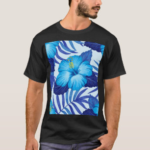 Hawaiianische tropische Pflanze, Hibiskus Muster. T-Shirt