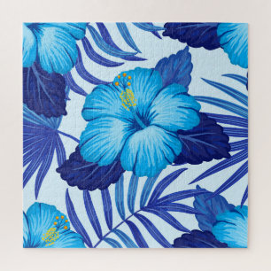 Hawaiianische tropische Pflanzen, Hibiskus-Muster. Puzzle