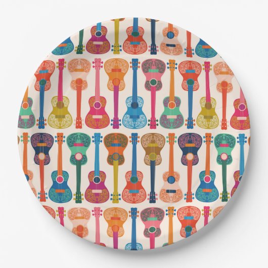 Hawaiianische Ukulele Pappteller (Vorderseite)