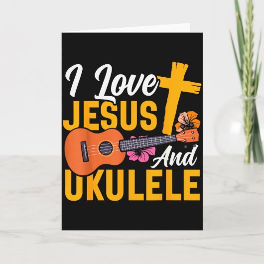 Hawaiianische Ukulele Uke Jesus Glaube Christlich Karte (Vorderseite)