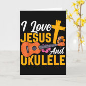 Hawaiianische Ukulele Uke Jesus Glaube Christlich Karte (Gelbe Blume)