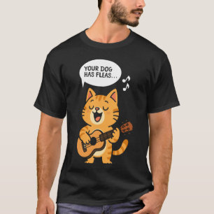 Hawaiianische Ukulele Uke Katze Dein Hund Hat Flöh T-Shirt
