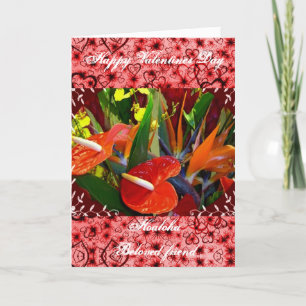 Hawaiianische Valentinkarte Feiertagskarte