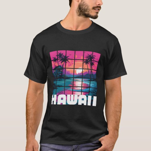 Hawaiianische Vaporwave-Natur T-Shirt (Vorderseite)