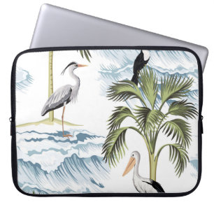 Hawaiianische Vintage, blumengeschmückte Sommerstr Laptopschutzhülle