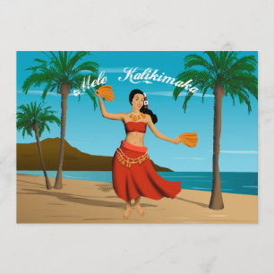 Hawaiianische Vintage-Meile-Kalikimaka-Anpassung Einladung