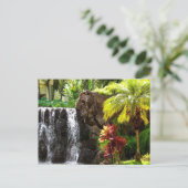 Hawaiianische Wasserfälle Postkarte (Stehend Vorderseite)