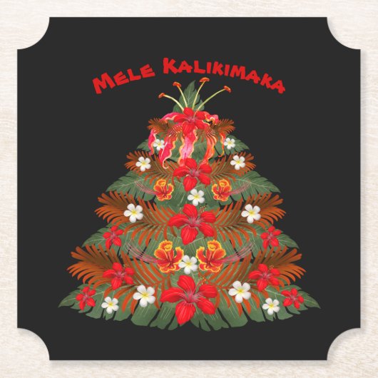 Hawaiianische Weihnachtsbaum-Untersetzer Untersetzer (Vorderseite)