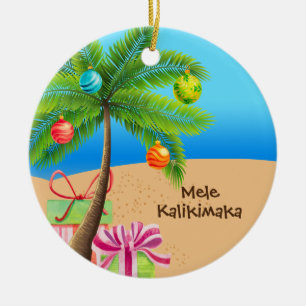 Hawaiianische Weihnachtsinsel Gruß Keramik Ornament