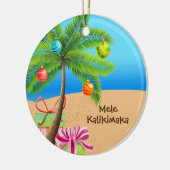 Hawaiianische Weihnachtsinsel Gruß Keramik Ornament (Links)