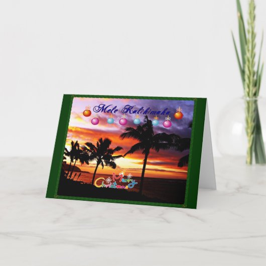 Hawaiianische Weihnachtskarte Feiertagskarte (Vorderseite)
