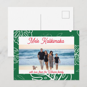 Hawaiianische Weihnachtsmele Kalikimaka anpassbar Feiertagspostkarte
